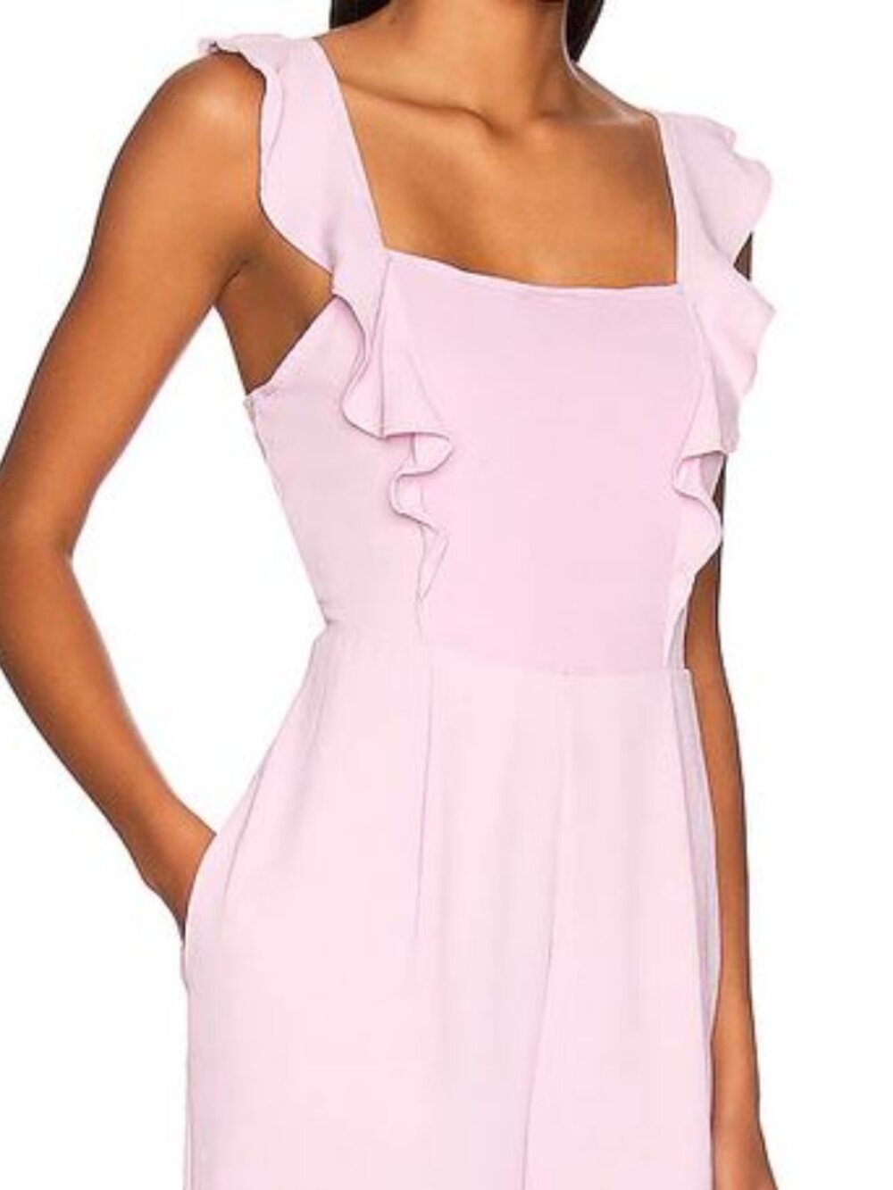 Gabbi Jumpsuit Cropped Tie Back Ruffle Sleeve LARGE NEW with Tags